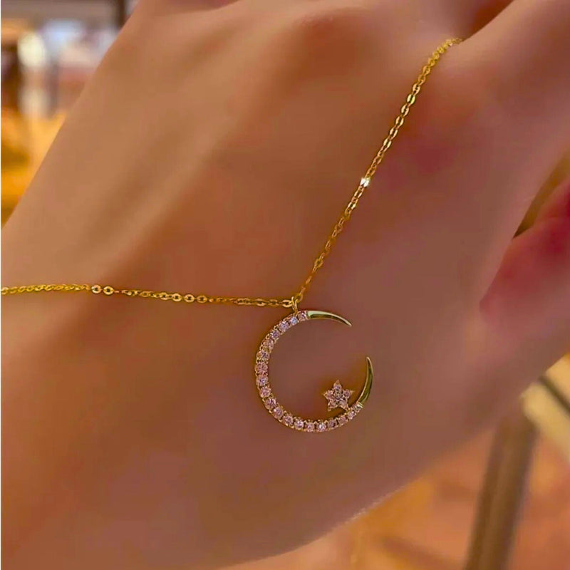 ✨Collier étoile-lune doré 2025🌙