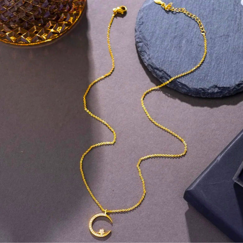 ✨Collier étoile-lune doré 2025🌙