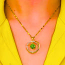 💚عقد الدائرة الذهبية بالزمرد💚