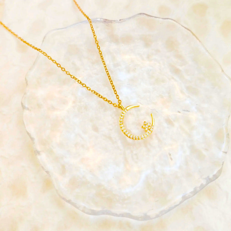 ✨Collier étoile-lune doré 2025🌙