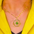 💚عقد الدائرة الذهبية بالزمرد💚