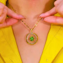 💚عقد الدائرة الذهبية بالزمرد💚