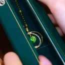 💚عقد الدائرة الذهبية بالزمرد💚