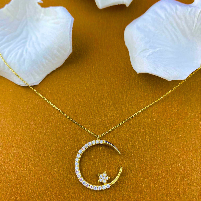 ✨Collier étoile-lune doré 2025🌙