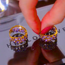 💜 d’oreilles rondes vintage violettes 🎀