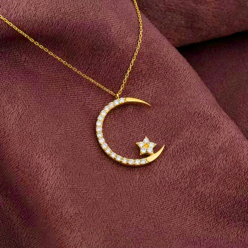 ✨Collier étoile-lune doré 2025🌙