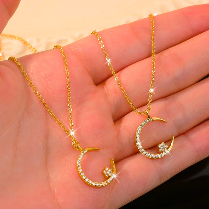 ✨Collier étoile-lune doré 2025🌙