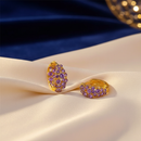 🎀أقراط دائرية أرجوانية عتيقة💜