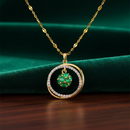 💚عقد الدائرة الذهبية بالزمرد💚