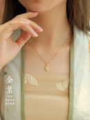 Collier feuille de basilic doré 🌙✨ 2025